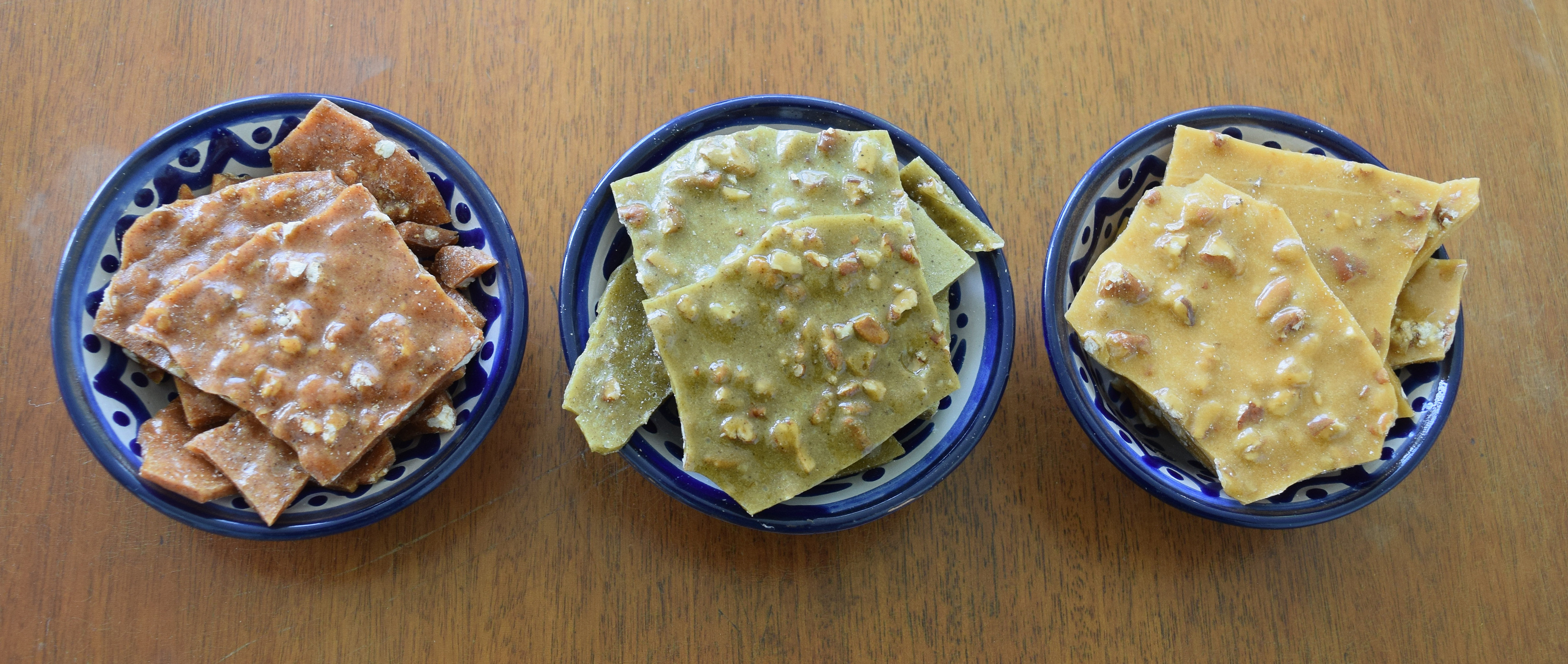 THREE PECAN BRITTLES